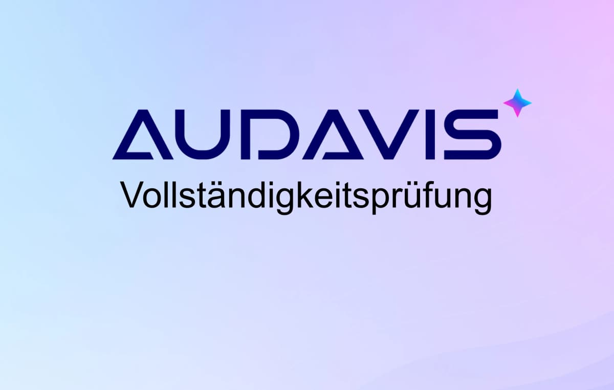 Vollständigkeitsprüfung in AUDAVIS
