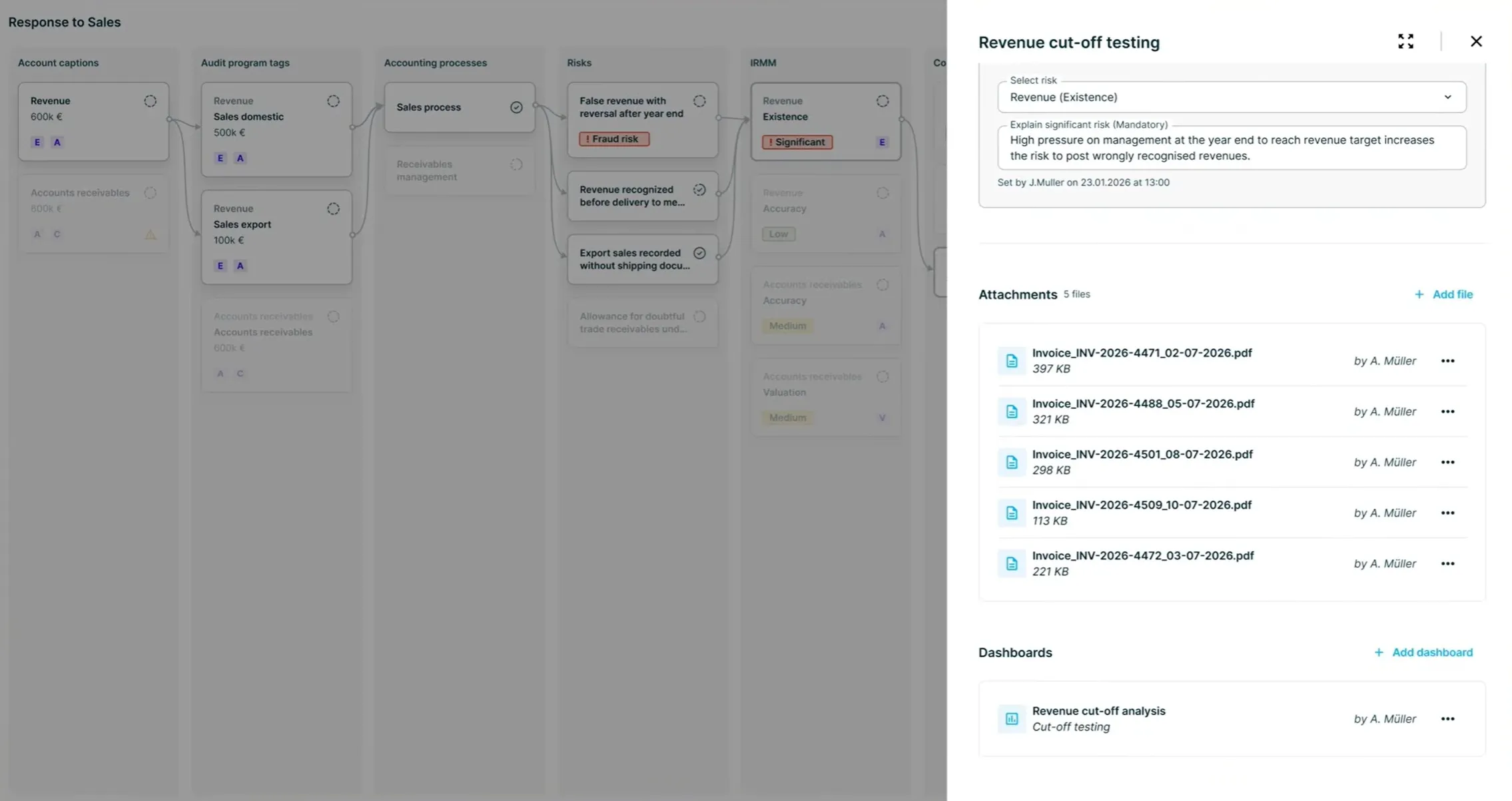 AUDAVIS AI augmented documentation for Financial Auditing - Attachments and Dashboard Linking