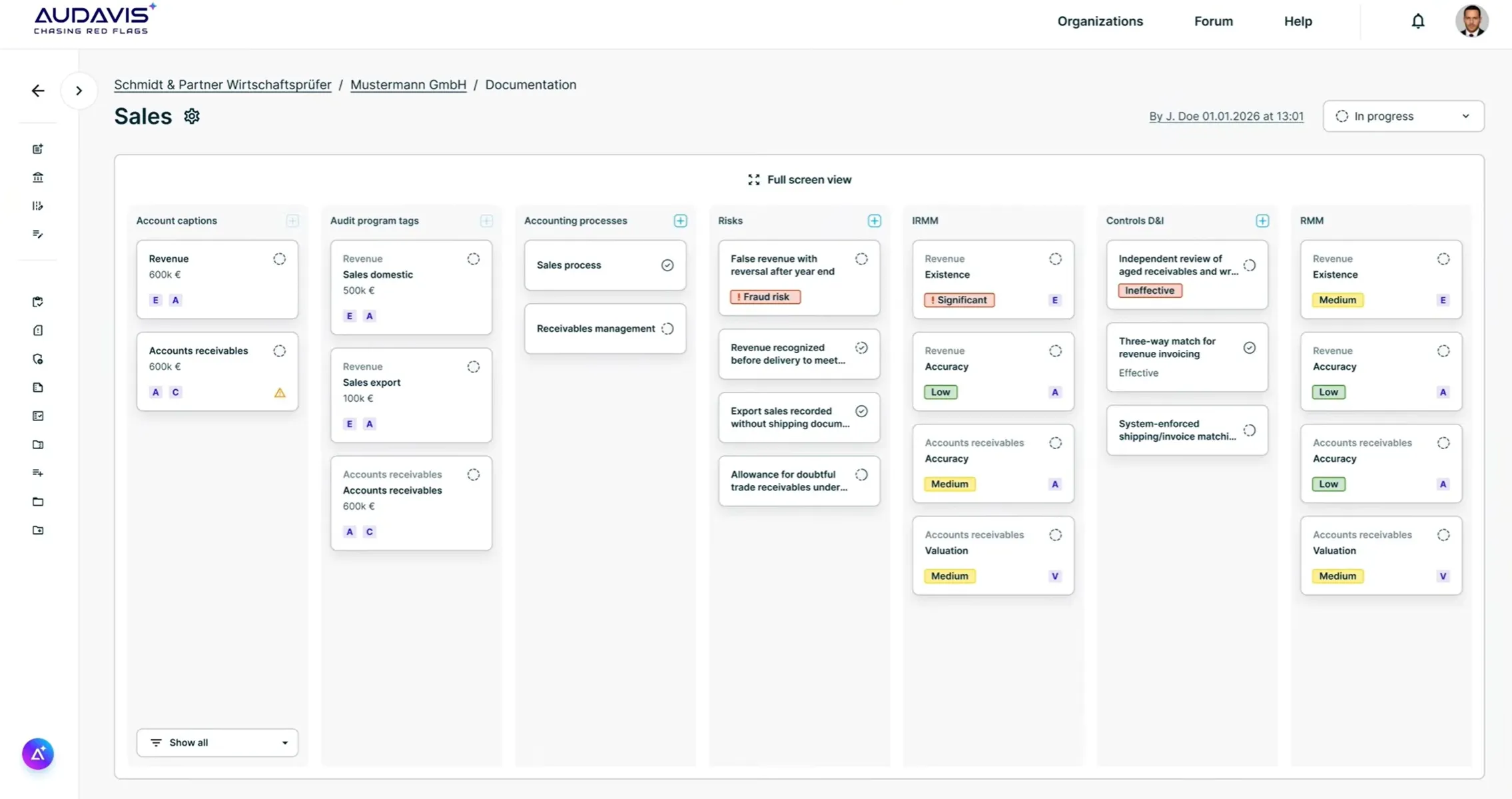 AUDAVIS AI augmented documentation for Financial Auditing - Audit Trail