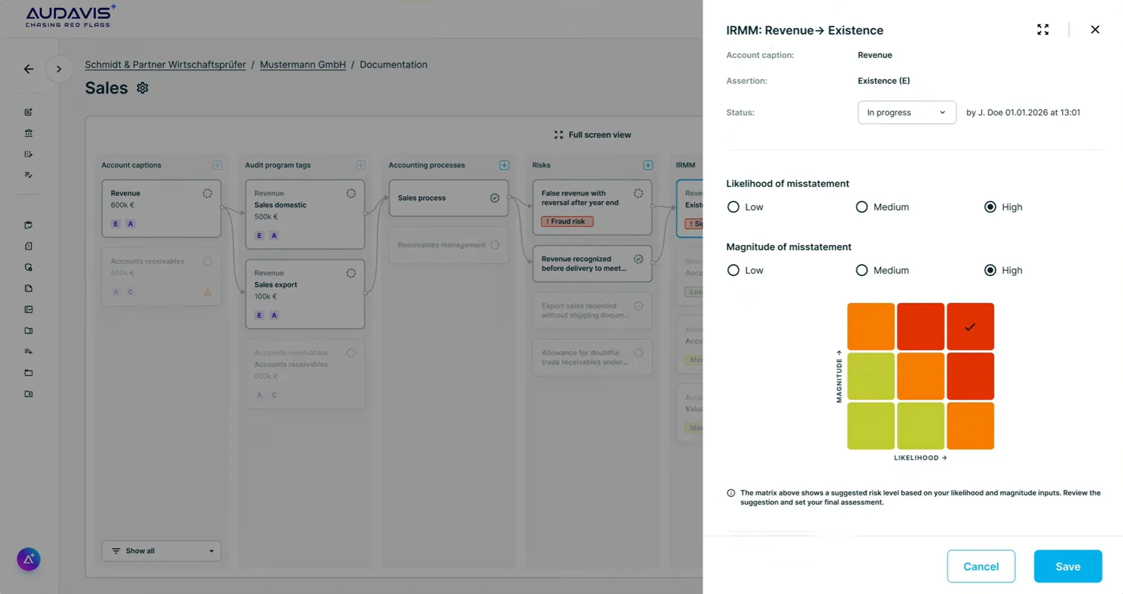 AUDAVIS AI augmented documentation for Financial Auditing - IRMM Integrated Risk Management